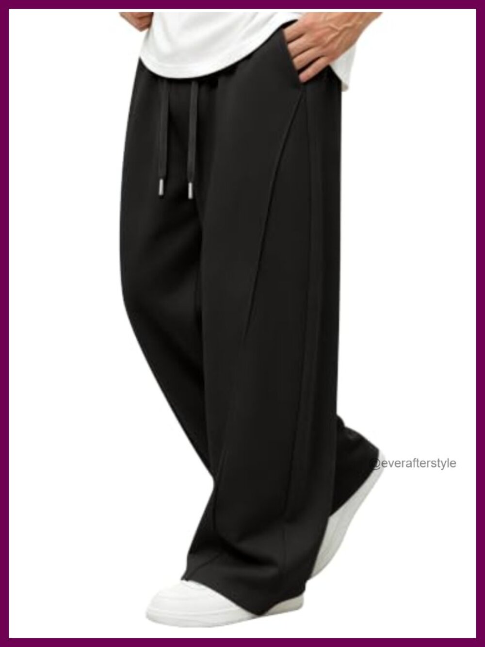 Men's Baggy Sweatpants Wide Leg Joggers Open Bottom Drawstring Lounge Pants